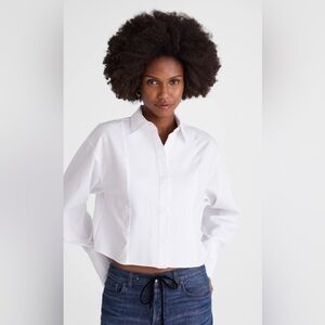 White Straight-Hem Shirt in Poplin Madewell size xs